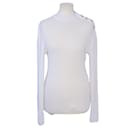 White Knitted Long Sleeve Turtle Neck Sweater - Balmain