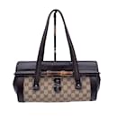 Sac à bandoulière en toile à monogramme GG marron en bambou Bullet - Gucci