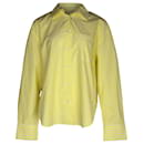 The Frankie Shop Lui Striped Button-Up Shirt in Yellow Cotton - Autre Marque