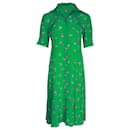 Altuzarra Wednesday Printed Shirt Dress in Green Silk