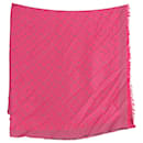 Louis Vuitton Monogram Jacquard Scarf in Fuchsia Pink Silk and Wool