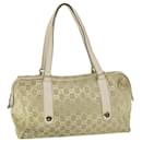GUCCI GG Canvas Hand Bag Suede Beige Gold 154180 214397 auth 51008 - Gucci