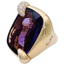 Pomellato ring, “Ritratto”, Pink gold, Amethyst and diamonds.