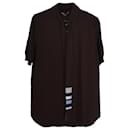 Dolce & Gabbana Polo Shirt with Tie Detail in Brown Virgin Wool