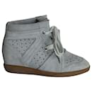 Isabel Marant Bobby Trainers in Light Blue Suede