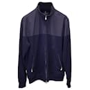 Brunello Cucinelli Zip Up Jacket in Navy Blue Cotton