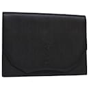 SAINT LAURENT Clutch Bag Leather Black Auth am4881 - Saint Laurent