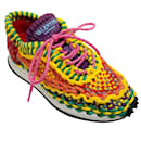 Valentino Zapatillas deportivas de macramé con nudo en espiral multicolor brillante