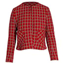 Sandro Stessy Printed Crop Jacket In Red Acrylic