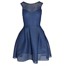 Maje Sleeveless Renazzo Mini Dress in Blue Polyester
