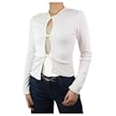 Cream knot cut-out ribbed top - size UK 12 - Autre Marque