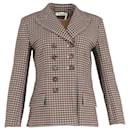 Chloe Checkered Double-Breasted Coat in Brown Polyester - Chloé