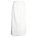 Loro Piana Knit Midi Skirt in White Silk