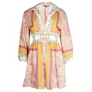 Robe Maje à Imprimé Foulard En Lin Multicolore