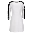 Sandro Side Sleeve Fringe Dress in White Polyester