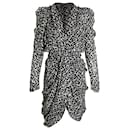 Isabel Marant Issolya Ruched Printed Metallic Fil Coupé Dress in Multicolor Viscose