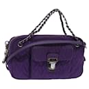 PRADA Quilted Chain Shoulder Bag Nylon Purple Auth ep1348 - Prada