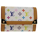 LOUIS VUITTON Monogramma Multicolor Porte Monnaie Plat Bianco M92657 LV Auth em4864 - Louis Vuitton