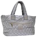 CHANEL Cococoon Hand Bag Nylon Silver CC Auth bs7271 - Chanel