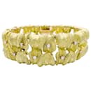 Bracelet vintage "Feuillage" or jaune, diamants. - inconnue