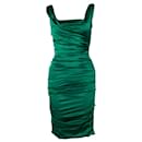 DOLCE & GABBANA, Draped dress in green - Dolce & Gabbana