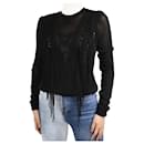 Black fringed loose-knit jumper - size S - Autre Marque