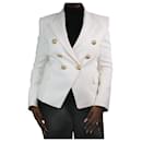 White double-breasted textured blazer - size FR 42 - Balmain