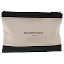 BALENCIAGA Clutch Bag White Black 373834 Auth ep1349 - Balenciaga