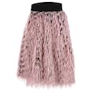 Dolce & Gabbana Metallic Fringe A-line Skirt in Pastel Pink Polyester