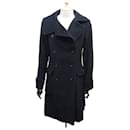 NEW BURBERRY LONG LC COAT.2379 S 36 WOOL & CASHMERE BLUE COAT JACKET - Burberry