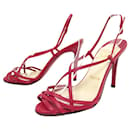 CHRISTIAN LOUBOUTIN SHOES SANDALS WITH HEELS 36.5 RED SANDALS SHOES - Christian Louboutin