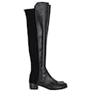 Stuart Weitzman Reserve Cuissardes Knee Boots in Black Leather