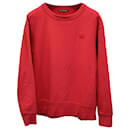 Acne Studios Fairview Face Crew Sweater in Red Cotton