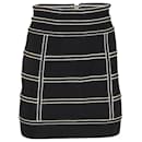 Balmain Minifalda de punto elástico con ribetes metálicos en viscosa negra