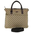 GUCCI GG Canvas Hand Bag Leather 2way Beige 122797 001013 auth 51004 - Gucci