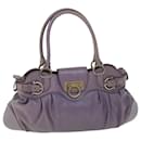 Salvatore Ferragamo Gancini Shoulder Bag Leather Purple Auth 50590