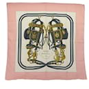 HERMES CARRE 90 BRIDES de GALA Scarf Silk Pink White Auth 51094 - Hermès