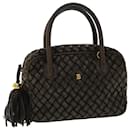 BALLY Quilted Hand Bag Leather Brown Auth 50769 - Bally