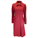 Fleurette Pomegranate Wool Trench Coat - Autre Marque