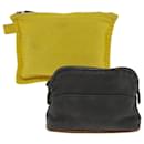 HERMES Pouch Canvas 2Set Yellow Gray Auth bs7475 - Hermès