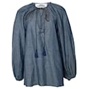 Phaeonia, blue blouse with balloon sleeves - Autre Marque