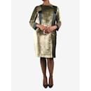 Gold beats sleeve detail dress - size UK 12 - Etro