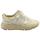 Golden Goose Running Sole Sneakers in White Nappa Leather