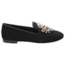 Giuseppe Zanotti Embellished Scorpion Loafers in Black Suede