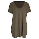 Reformation Scoop Neck T-Shirt in Olive Cotton