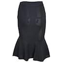 Givenchy Stretch Knit Flared Hem Skirt in Black Viscose