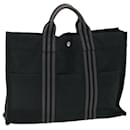 HERMES cabas MM Tote Bag coton Noir Auth 51877 - Hermès