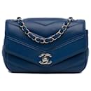 Chanel Blue Mini Caviar Chevron Data Center Envelope Flap Bag