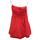 Maje Strapless Mini Dress in Red Cotton