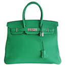 HERMES BIRKIN BAG 35 bamboo green - Hermès
